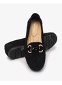 Super mode Schwarze Damen Mokassins mit Ornament Xewetica - Footwear - schwarz