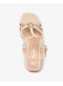 Basida Royalfashion Beige Damen Sandalen mit niedrigem Absatz und Zirkonia Luietta - beige