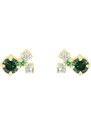 Eppi Grüne Cluster-Ohrringe mit grünen Diamanten und Edelsteinen Kerrie