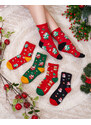 aura.via Royalfashion Gemusterte Weihnachtssocken für Damen 5er-Pack - mehrfarben