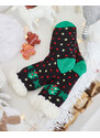 ioosoo Rote Damensocken mit Weihnachtsmuster - Unterwäsche - schwarz