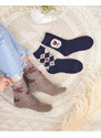 SO&LI Royalfashion Damen-Print-Socken 3er-Pack - mehrfarben