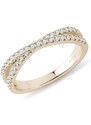 Crossover Ehering mit Diamanten in Gelbgold KLENOTA R0928203