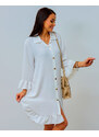 NEW COLLECTION Royalfashion Damen-Oversize-Kleid mit Rüsche - weiß