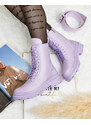 marka niezdefiniowana Royalfashion Eco leather women's bagger boots Vederme - violett