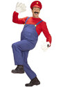 Carnival Party 3tlg. Kostüm "Super Klempner" in Rot | Größe XL