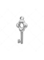 BALCANO - Edelstahl Schlüssel Charme mit Blumen, hochglanzpoliert