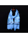 Pranita Schal aus Viskose und Seide mit Streifen hellblau mit Graubraun