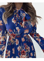 marka niezdefiniowana Royalfashion Damen Minikleid mit Blumenmuster - blue