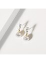 Gelbgold-Ohrringe mit Akoya-Perle und Diamanten KLENOTA K0658023