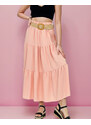 Italy Moda Royalfashion Damen Midirock mit Gürtel - Hell-Pink