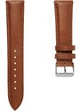 Trendhim Hellbraunes Leder Uhrenarmband 24mm mit silberfarbener Schließe - Schnellverschluss
