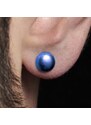 Lucleon Sentio | 8 mm runder blauer Chirurgenstahl-Ohrstecker