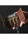 Lucleon Montreal Hellbraunes RFID Leder Schlüsseletui