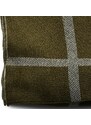 Sidegren Armee-Grün und Grauer Schal aus recycelter Baumwolle mit Karomuster