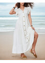 CONOS Royalfashion Damen knielanges Kleid - weiß